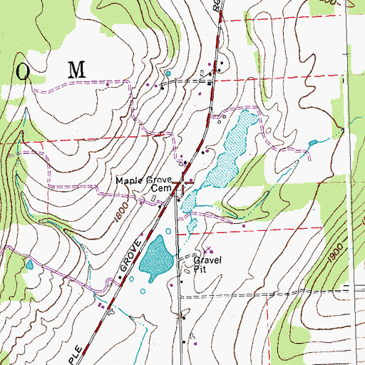 Topographic Map of Maple Grove Cemetery, NY