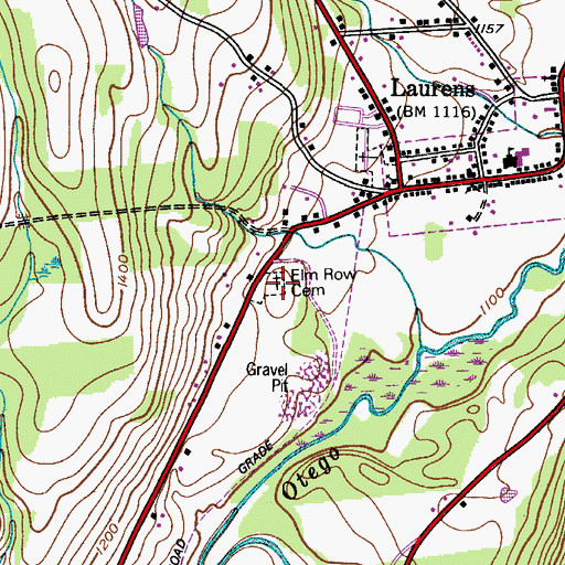 Topographic Map of Maple Grove Cemetery, NY