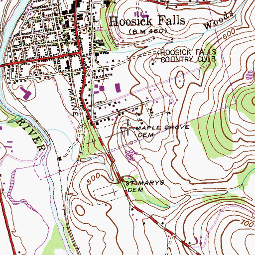 Topographic Map of Maple Grove Cemetery, NY