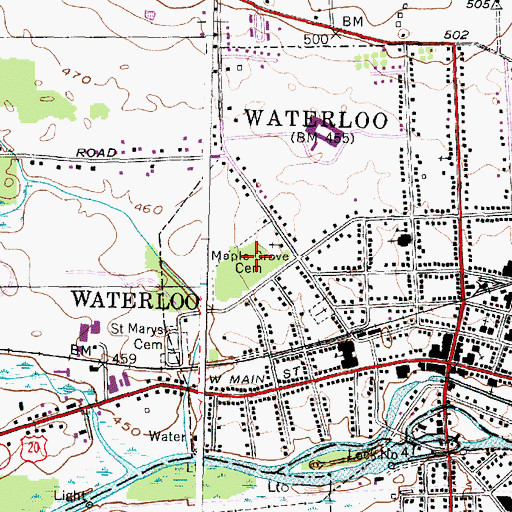 Topographic Map of Maple Grove Cemetery, NY
