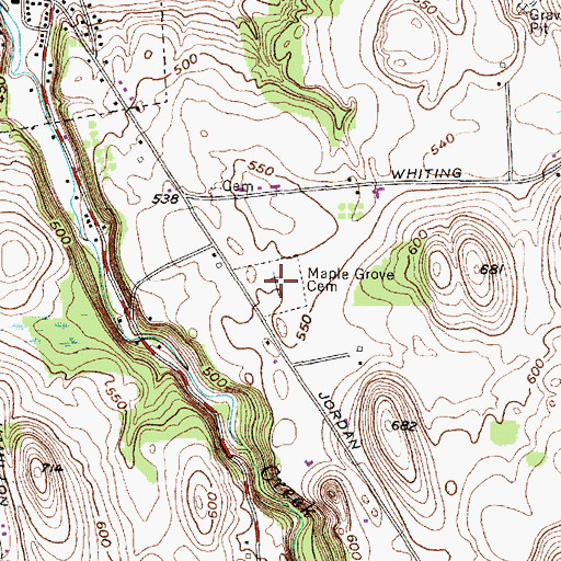 Topographic Map of Maple Grove Cemetery, NY
