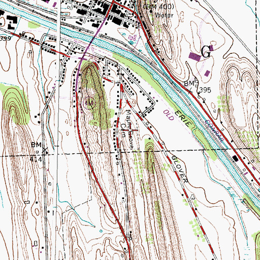 Topographic Map of Maple Grove Cemetery, NY