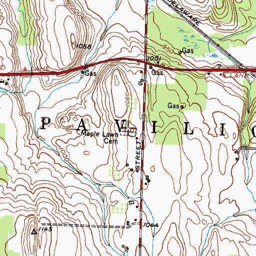 Topographic Map of Maple Lawn Cemetery, NY