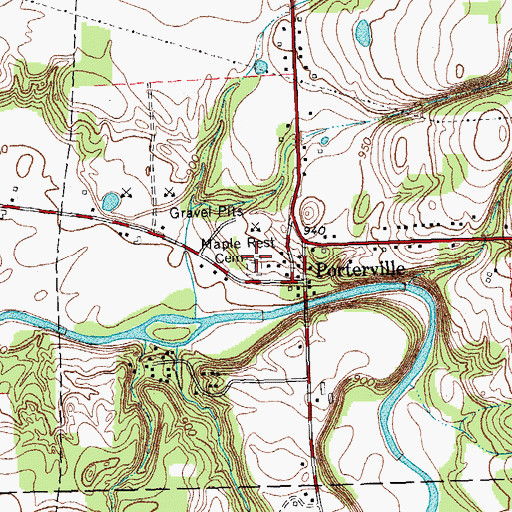 Topographic Map of Maple Rest Cemetery, NY