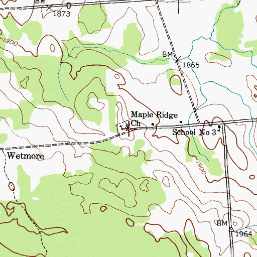 Topographic Map of Maple Ridge Church, NY
