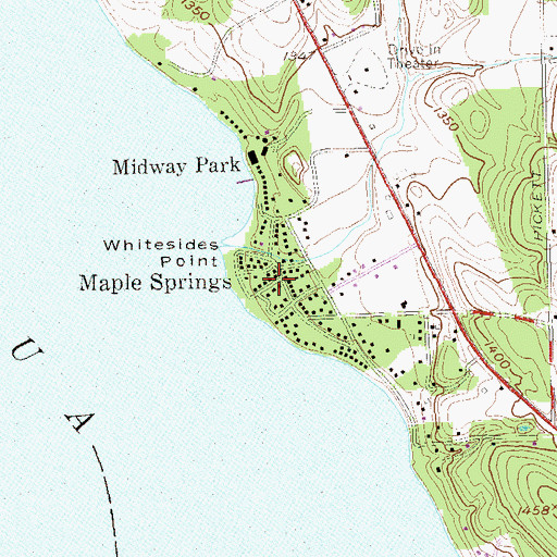 Topographic Map of Maple Springs, NY