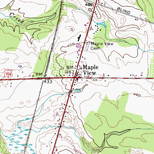 Topographic Map of Maple View, NY