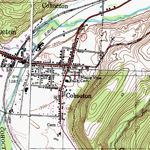 Topographic Map of Maple View Cemetery, NY