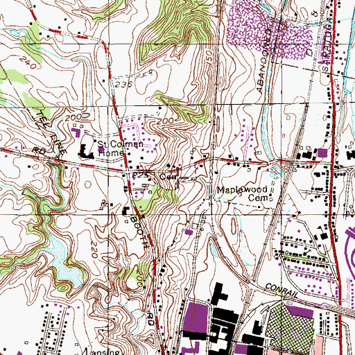 Topographic Map of Maplewood Cemetery, NY