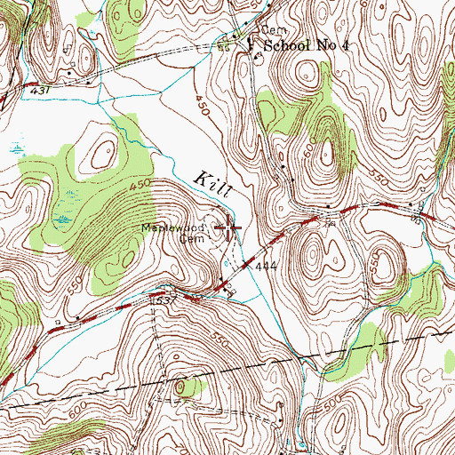 Topographic Map of Maplewood Cemetery, NY