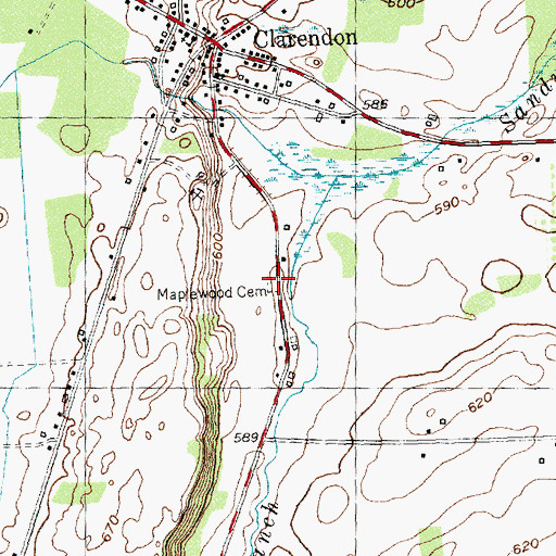 Topographic Map of Maplewood Cemetery, NY