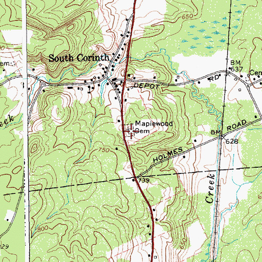 Topographic Map of Maplewood Cemetery, NY