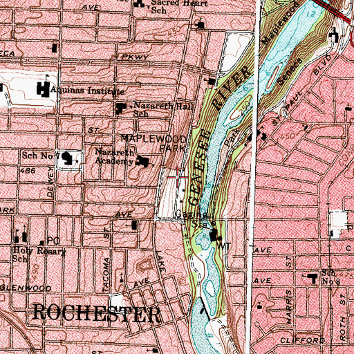 Topographic Map of Maplewood Park, NY