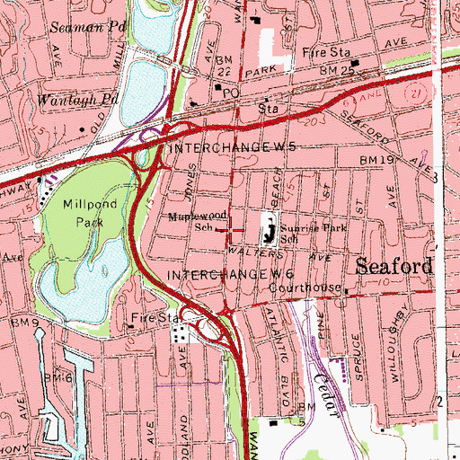 Topographic Map of Maplewood School, NY