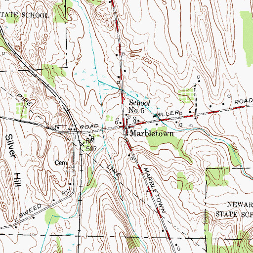 Topographic Map of Marbletown, NY