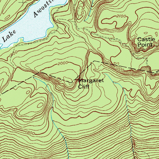 Topographic Map of Margaret Cliff, NY
