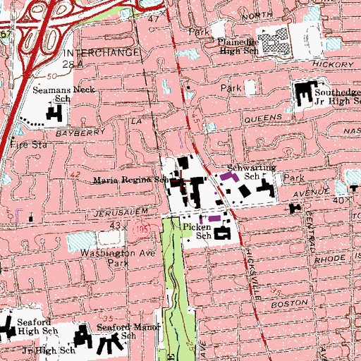 Topographic Map of Maria Regina School, NY