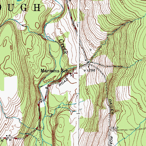 Topographic Map of Mariams School, NY