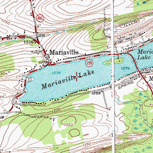 Topographic Map of Mariaville Lake, NY