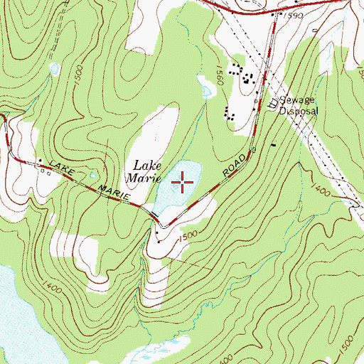 Topographic Map of Lake Marie, NY