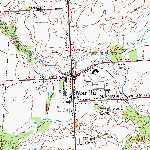 Topographic Map of Marilla, NY