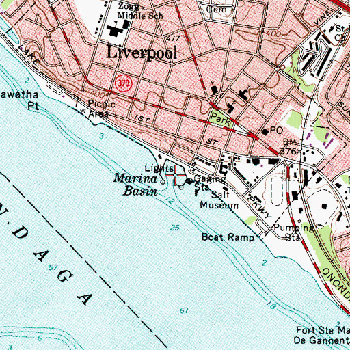 Topographic Map of Marina Basin, NY