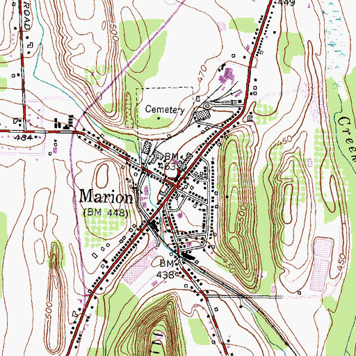 Topographic Map of Marion, NY