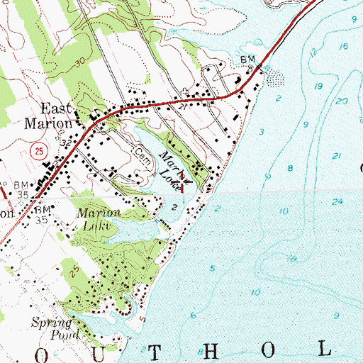 Topographic Map of Marion Lake, NY