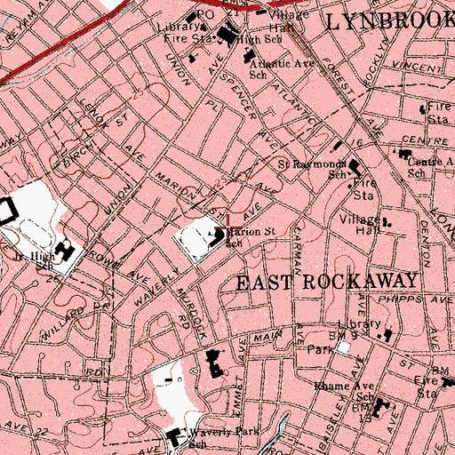 Topographic Map of Marion Street School, NY