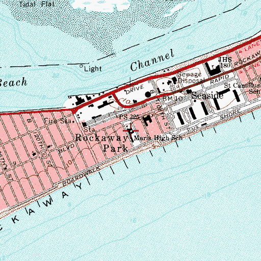 Topographic Map of Stella Maris High School (historical), NY