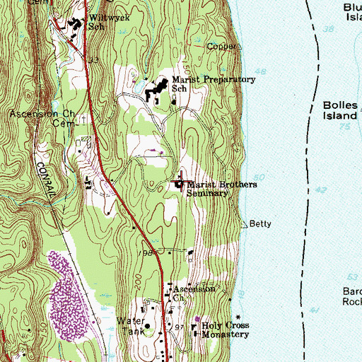 Topographic Map of Marist Brothers Seminary, NY