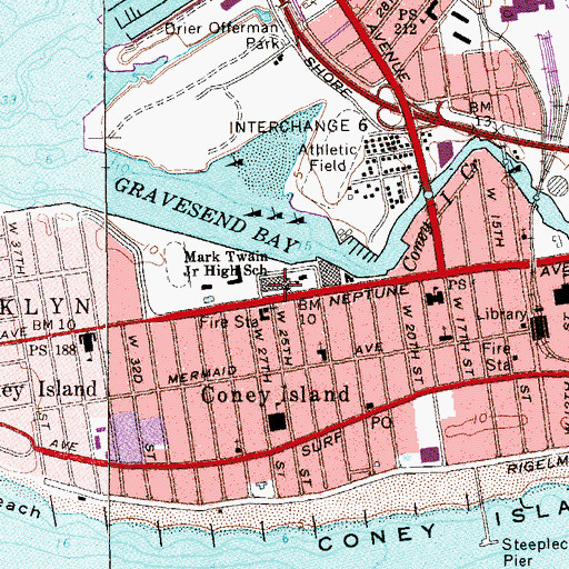 Topographic Map of Intermediate School 239, NY