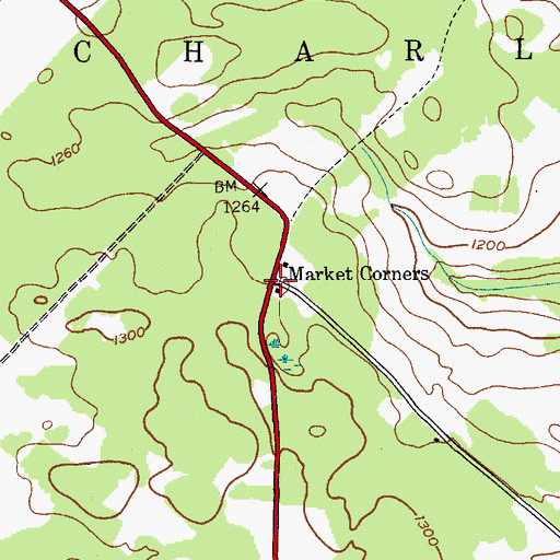 Topographic Map of Market Corners, NY