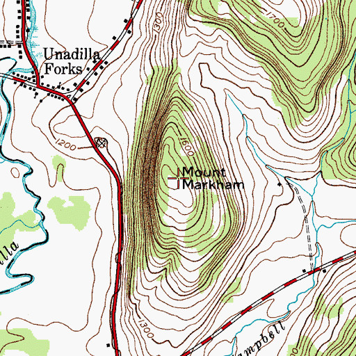 Topographic Map of Mount Markham, NY