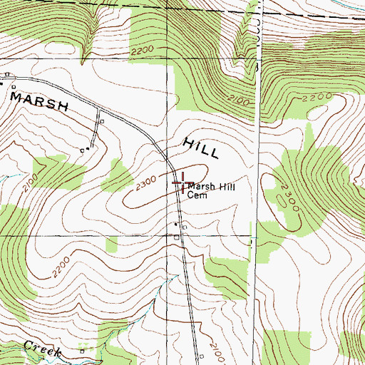 Topographic Map of Marsh Hill Cemetery, NY