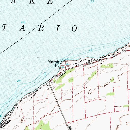 Topographic Map of Marsh Point, NY