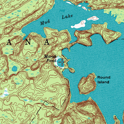 Topographic Map of Marsh Pond, NY