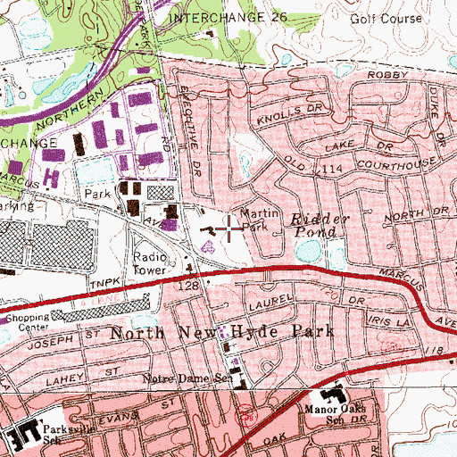 Topographic Map of Martin Park, NY