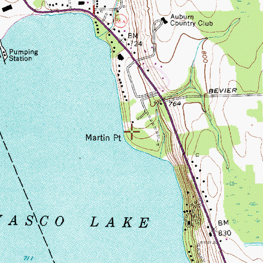 Topographic Map of Martin Point, NY