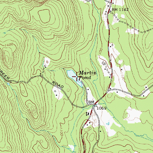 Topographic Map of Martin Pond, NY