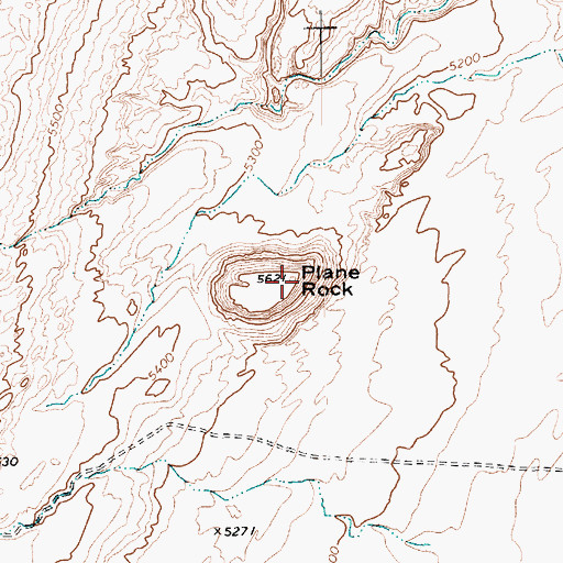 Topographic Map of Plane Rock, AZ