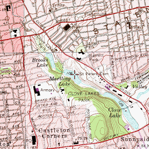 Topographic Map of Martling Lake, NY