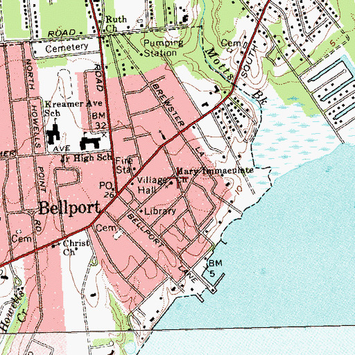 Topographic Map of Mary Immaculate Roman Catholic Church, NY