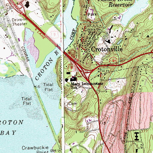 Topographic Map of Mary Immaculate School, NY