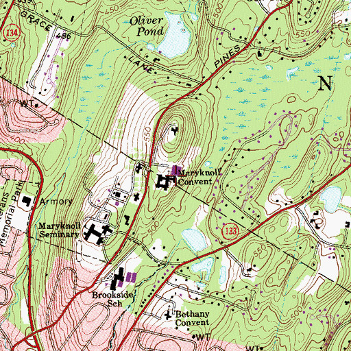 Topographic Map of Maryknoll Convent, NY