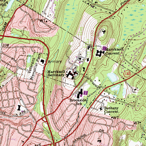 Topographic Map of Maryknoll Seminary, NY