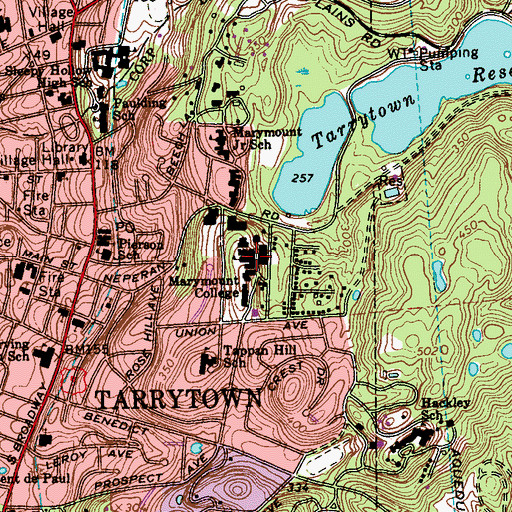 Topographic Map of Marymount College (historical), NY