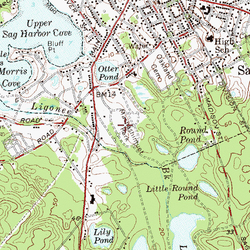 Topographic Map of Mashashimuet Park, NY