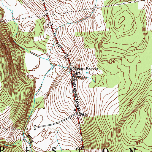 Topographic Map of Mason - Packer Cemetery, NY