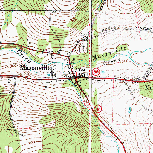 Topographic Map of Masonville, NY